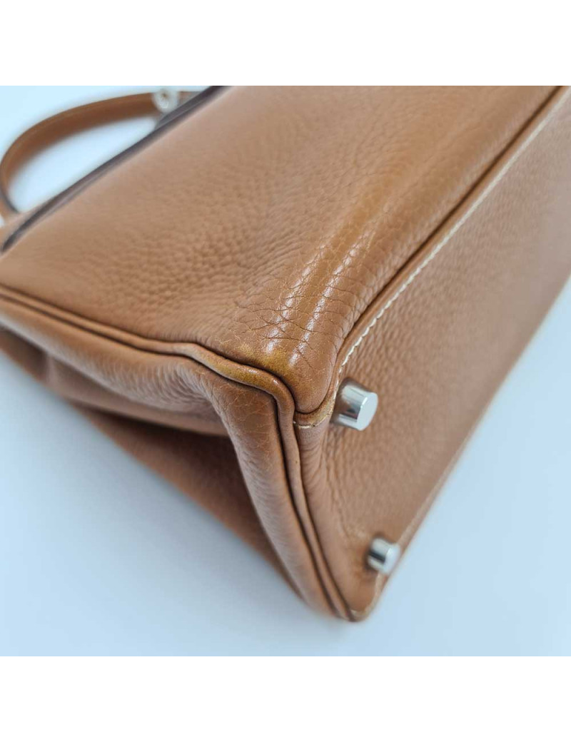 Sac HERMES KELLY II en cuir togo gold 