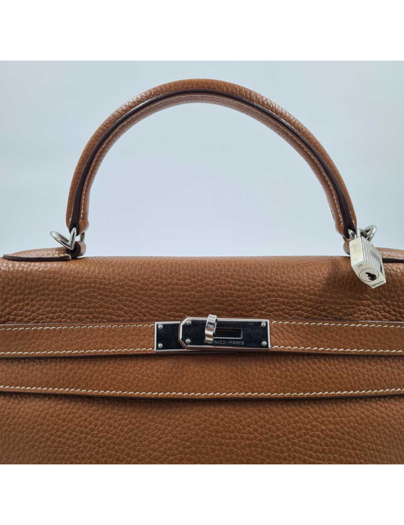 Sac HERMES KELLY II en cuir togo gold 