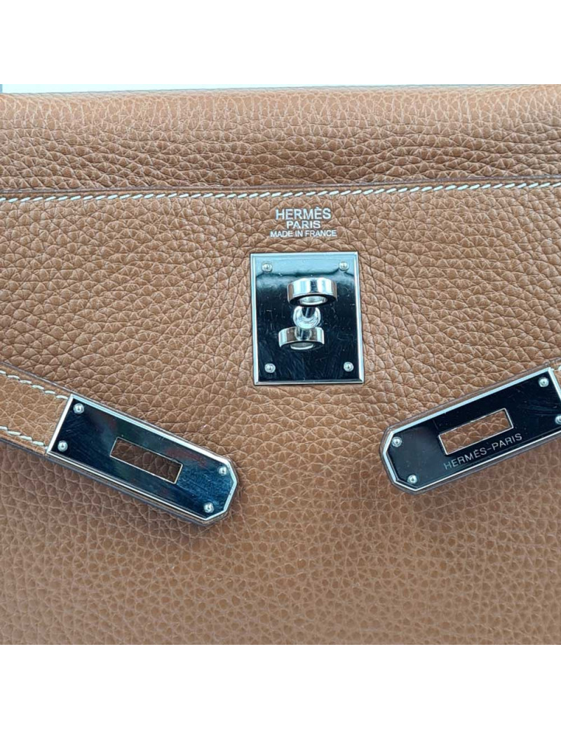 Sac HERMES KELLY II en cuir togo gold 