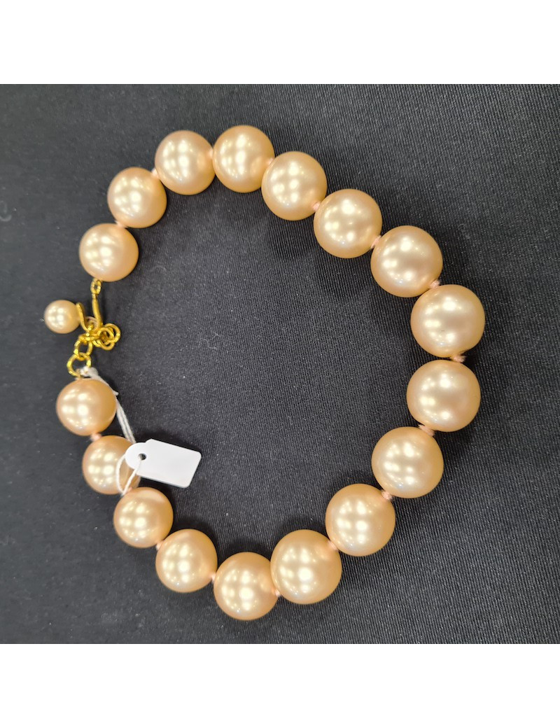 Shoker CHANEL perles pate de verre rose