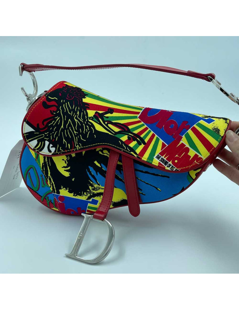 DIOR Saddle Bag Sound of Soul Model in Multicolor Canvas