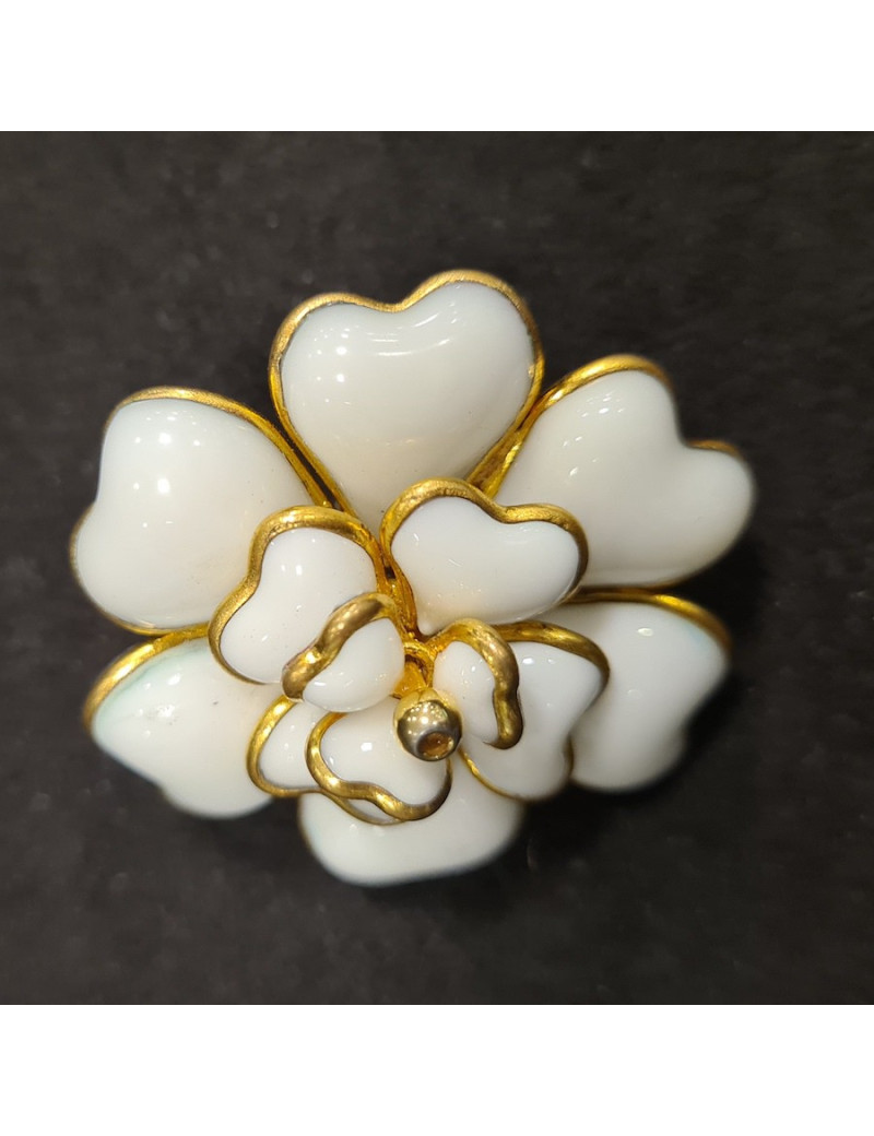 Clips CHANEL pâte de verre blanc