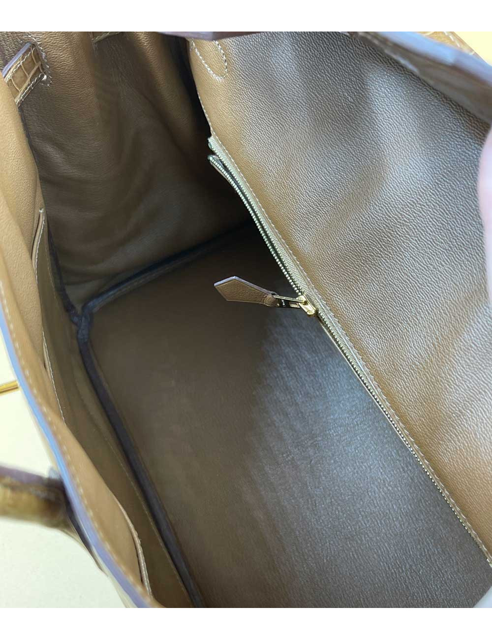 Sac Birkin 35 HERMES marron d'Inde en alligator