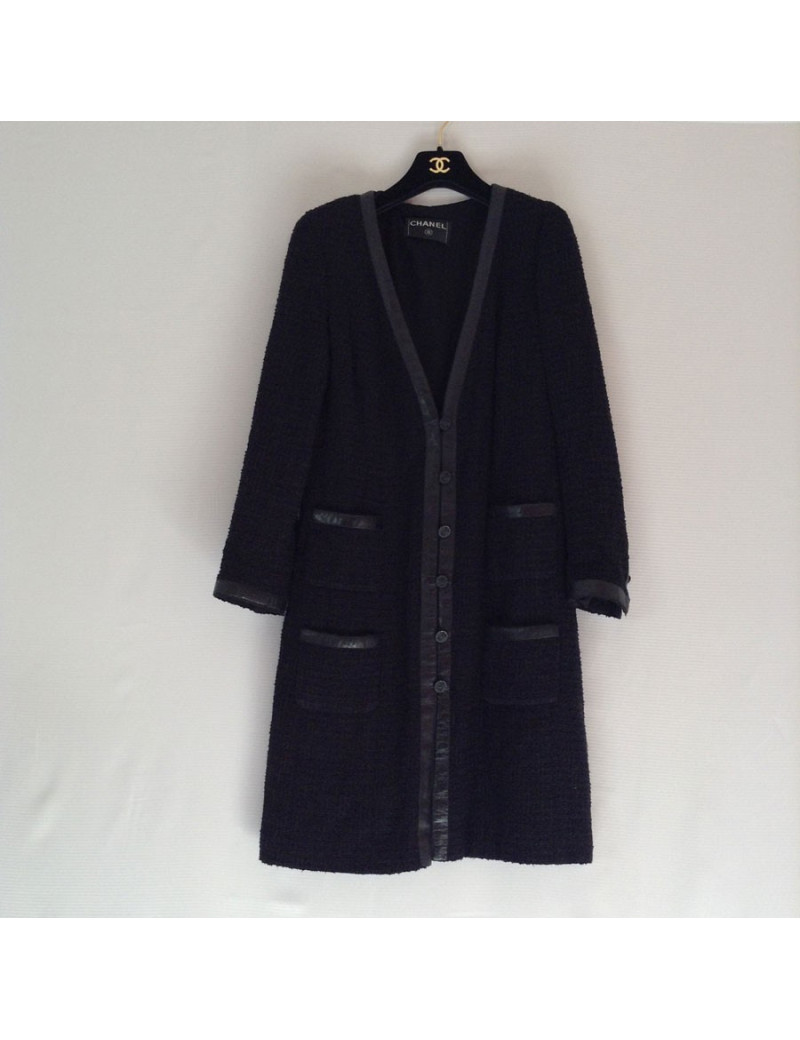 Manteau CHANEL finition cuir
