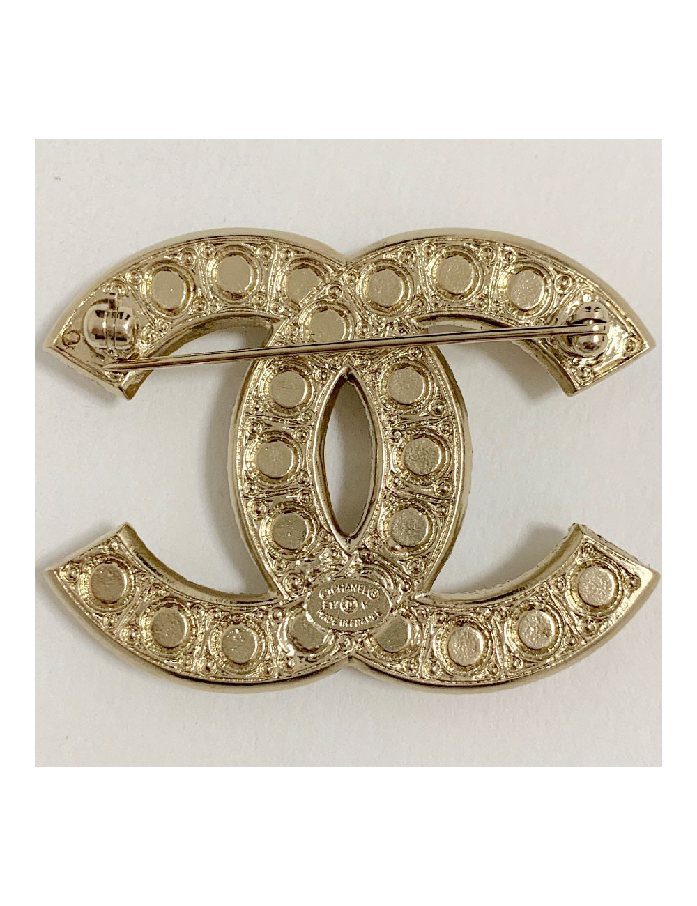 Broche CHANEL perles et strass