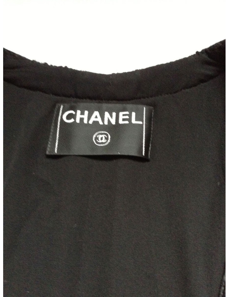 Manteau CHANEL finition cuir