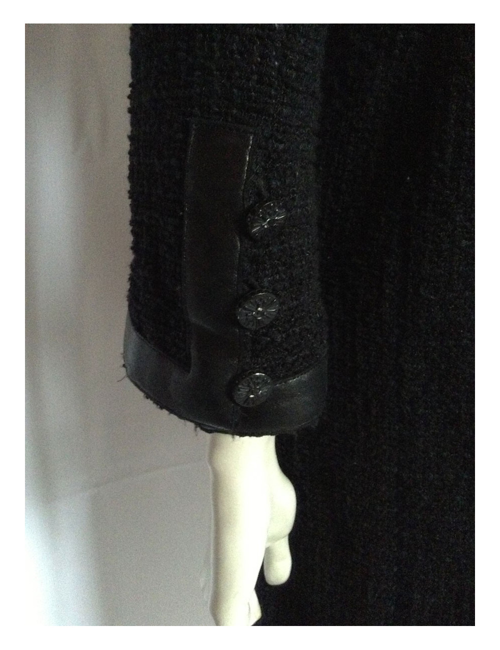 Manteau CHANEL finition cuir