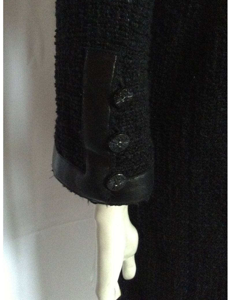 Manteau CHANEL finition cuir