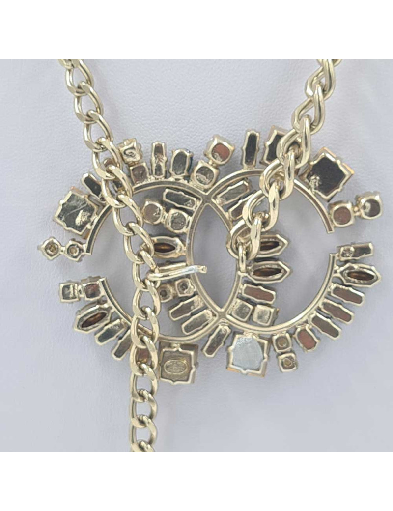 Sautoir CHANEL turquoise et or