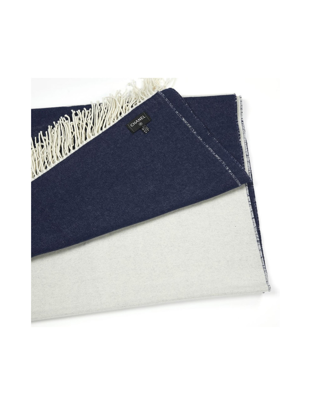 Plaid CHANEL laine et cachemire bicolore