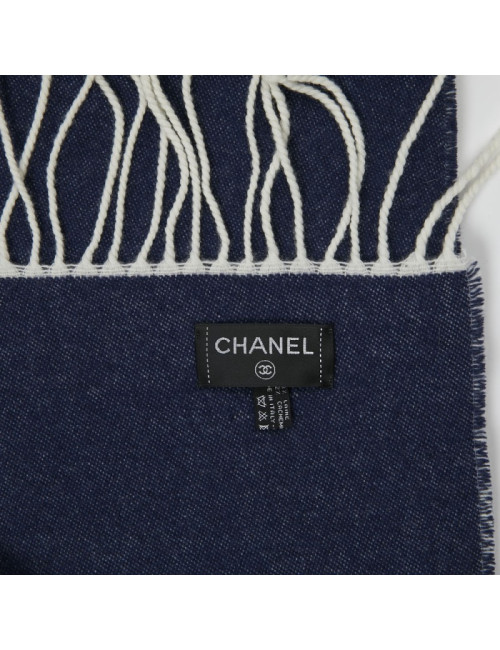 Plaid CHANEL laine et cachemire bicolore