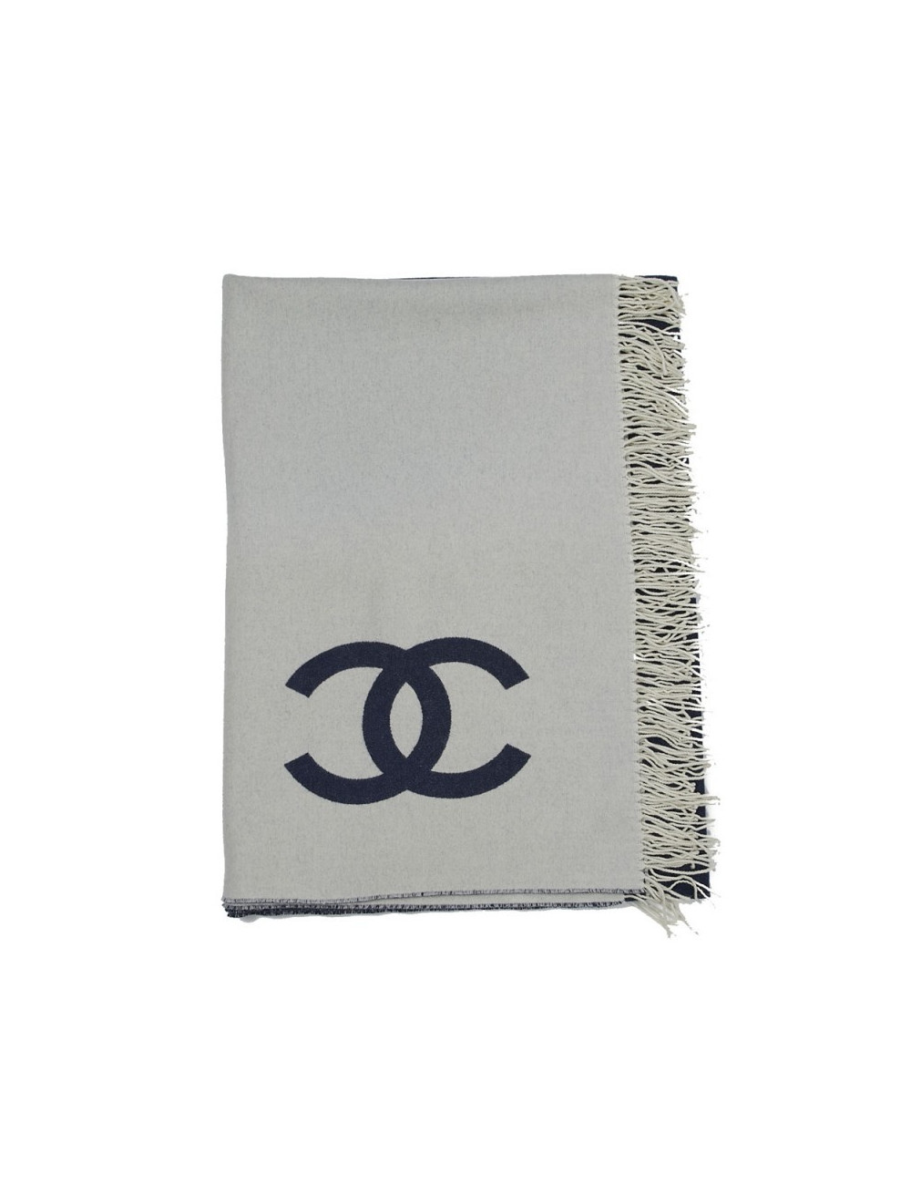 Plaid CHANEL laine et cachemire bicolore