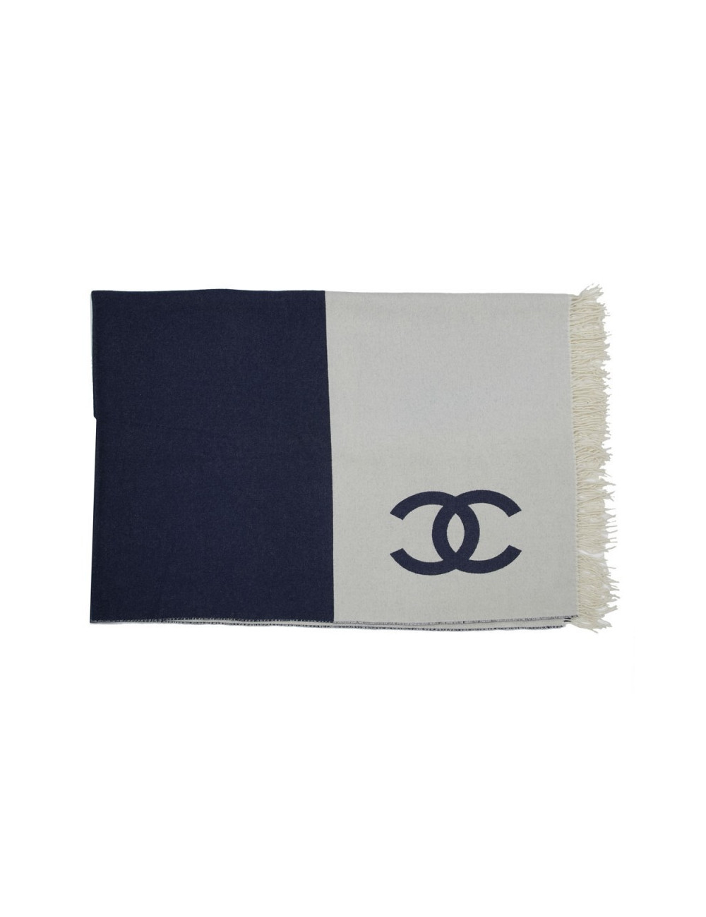 Plaid CHANEL laine et cachemire bicolore