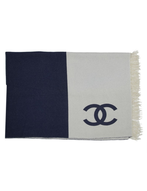 Plaid CHANEL laine et cachemire bicolore