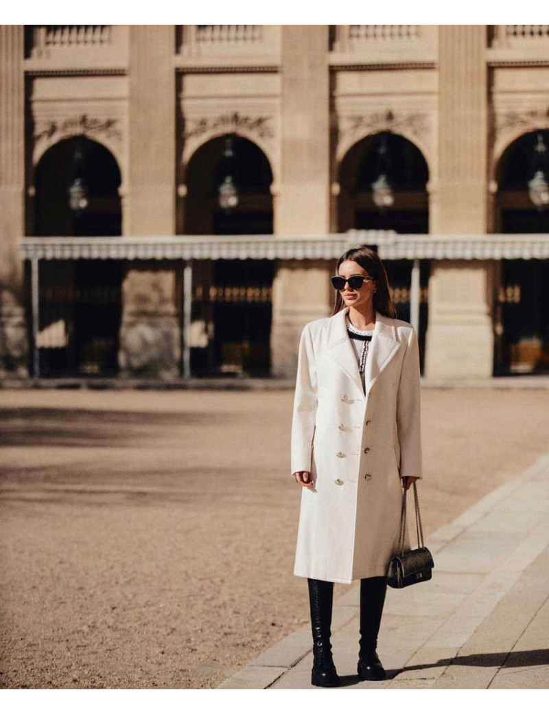 Manteau CHANEL laine blanc