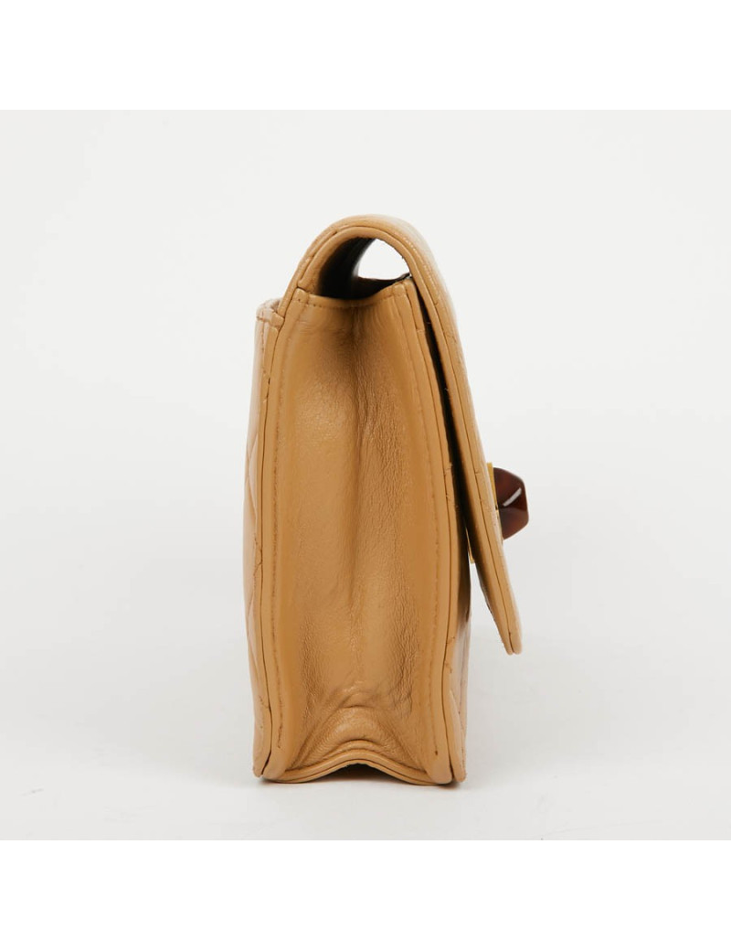 Pochette Vintage CHANEL cuir beige