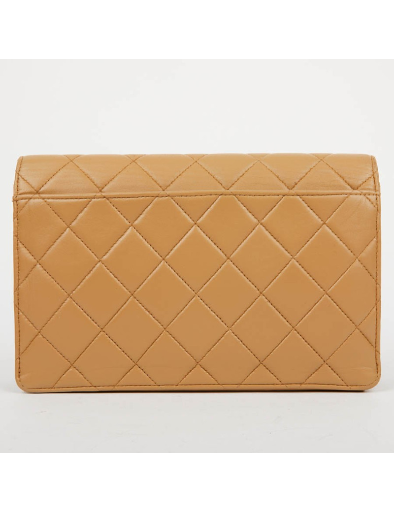 Pochette Vintage CHANEL cuir beige
