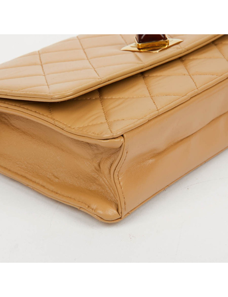 Pochette Vintage CHANEL cuir beige