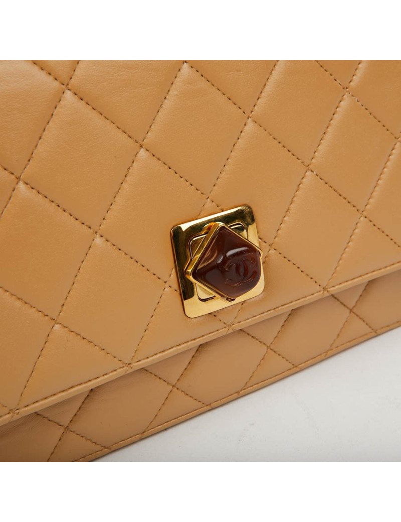 Pochette Vintage CHANEL cuir beige