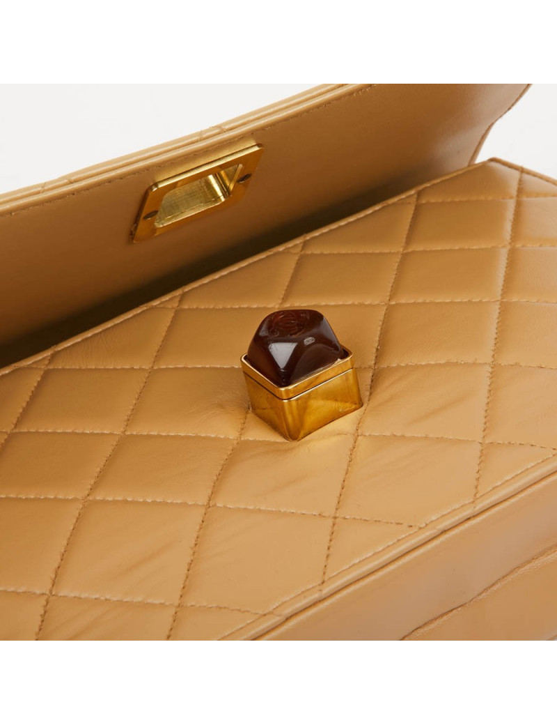 Pochette Vintage CHANEL cuir beige