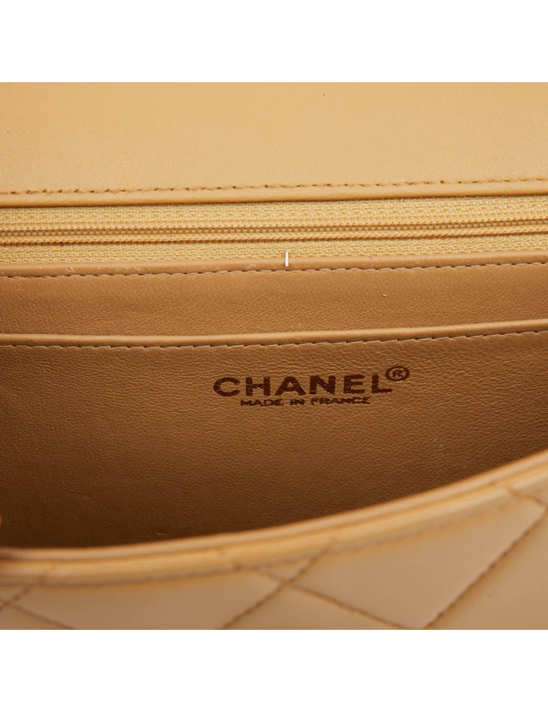 Pochette Vintage CHANEL cuir beige