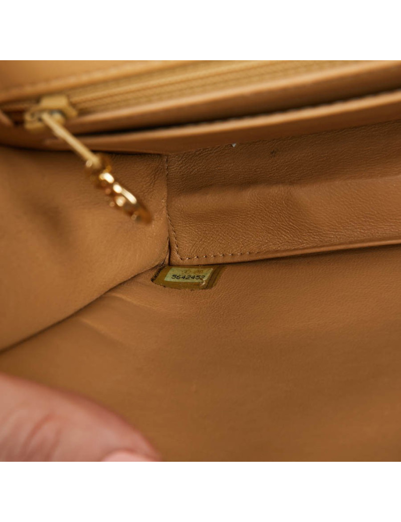 Pochette Vintage CHANEL cuir beige