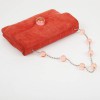 CHANEL Vintage Coral Suede Bag