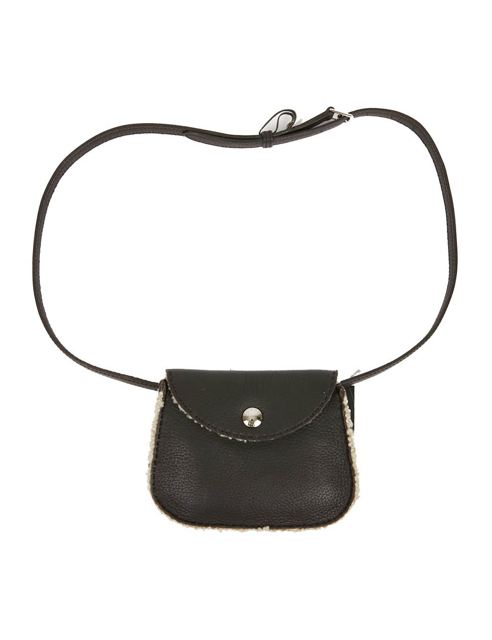 HERMES Vintage Belt Bag in Brown Shearling Certified Authentic