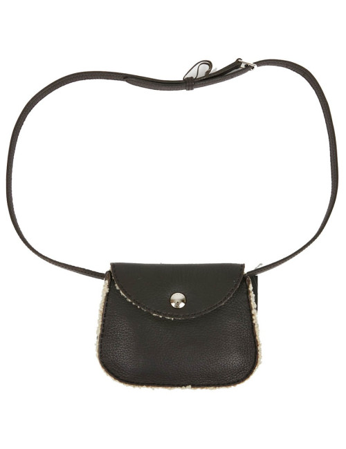 HERMES Vintage Belt Bag in Brown Shearling Certified Authentic