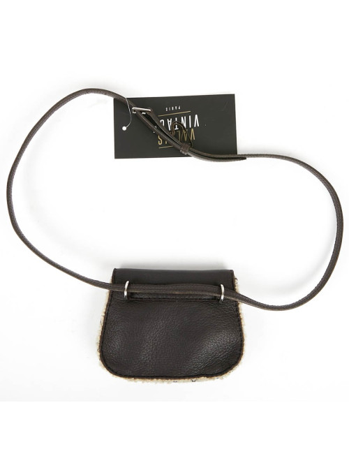 HERMES Vintage Belt Bag in Brown Shearling Certified Authentic
