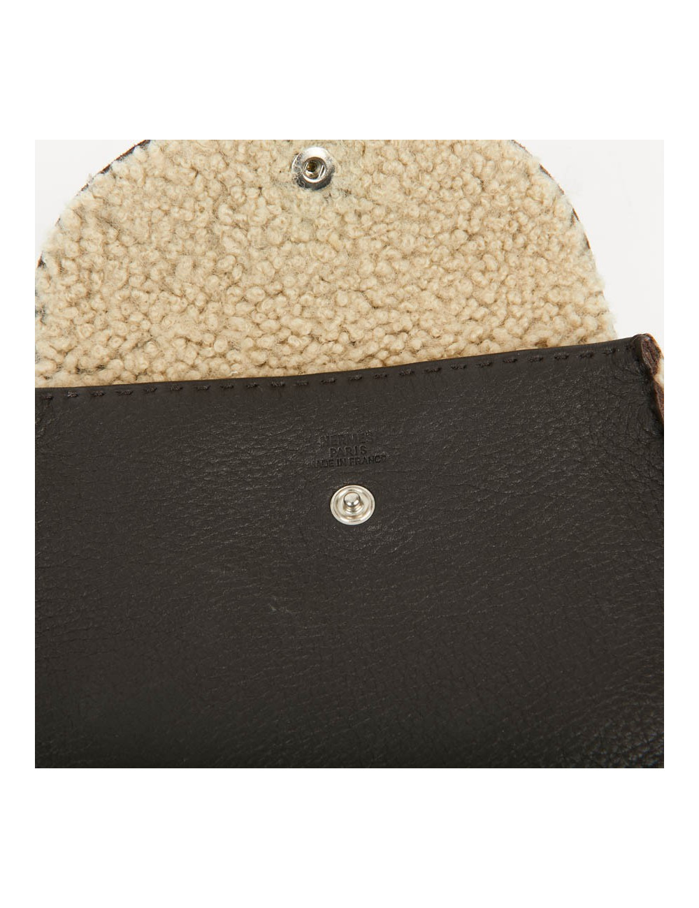 HERMES Vintage Belt Bag in Brown Shearling Certified Authentic