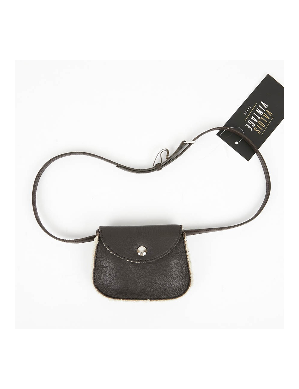 HERMES Vintage Belt Bag in Brown Shearling Certified Authentic
