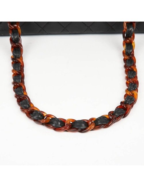 Sac CHANEL noir chaine façon écaille