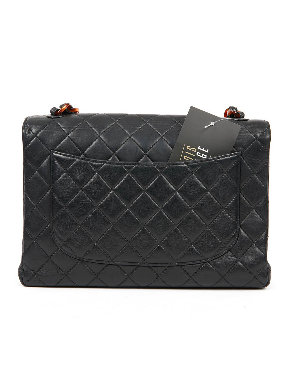 Sac CHANEL noir chaine façon écaille