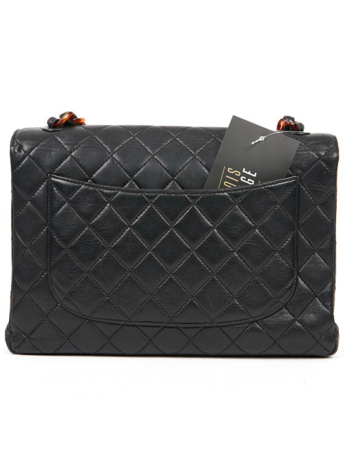 Sac CHANEL noir chaine façon écaille