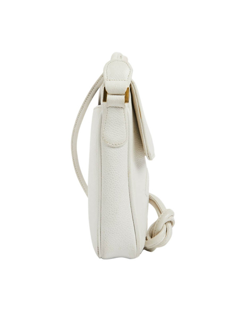 CHANEL Vintage Clutch bag in Grained White Leather