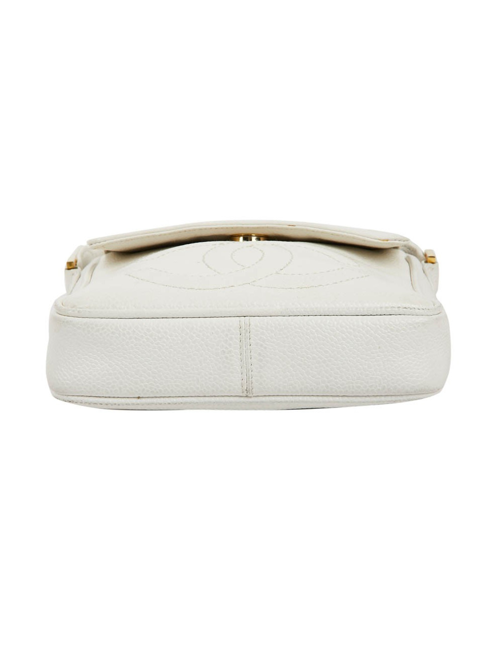 CHANEL Vintage Clutch bag in Grained White Leather