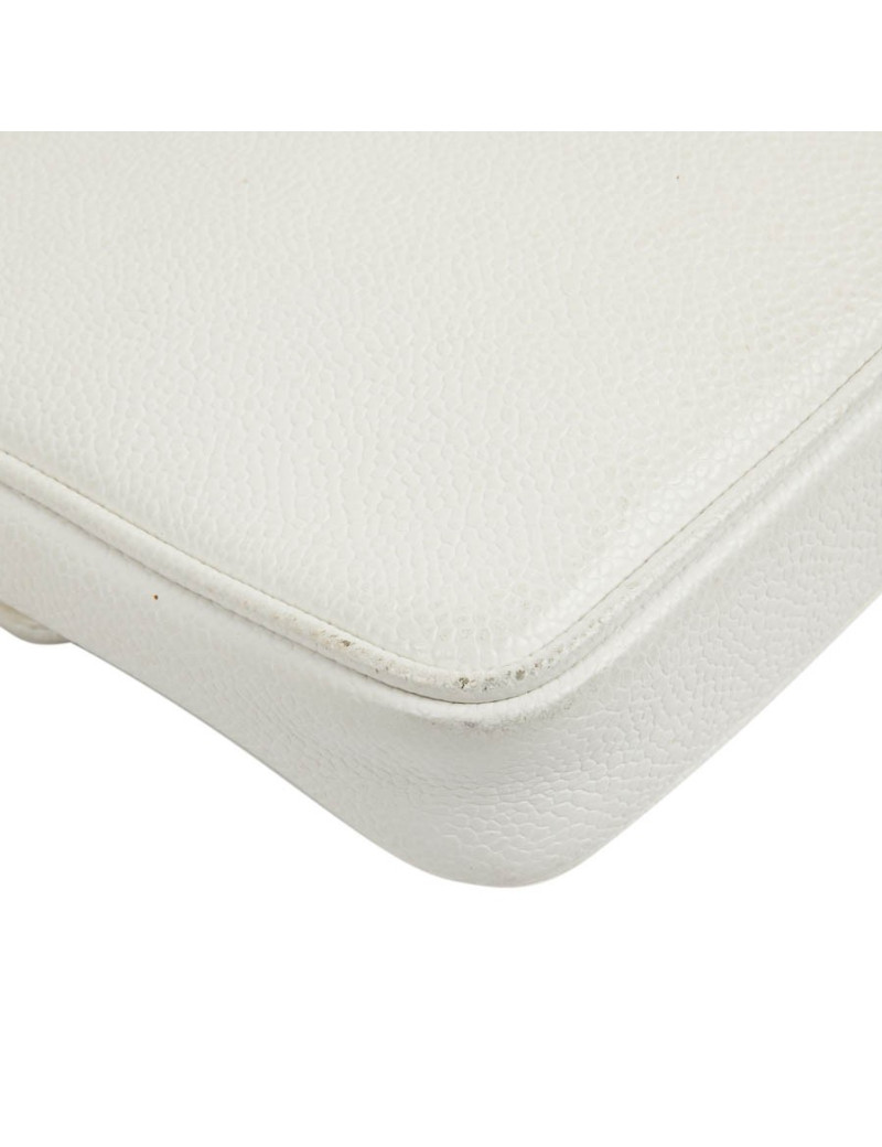 CHANEL Vintage Clutch bag in Grained White Leather