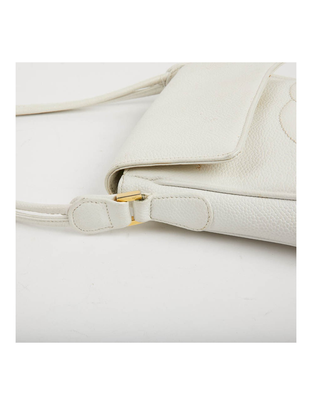 CHANEL Vintage Clutch bag in Grained White Leather