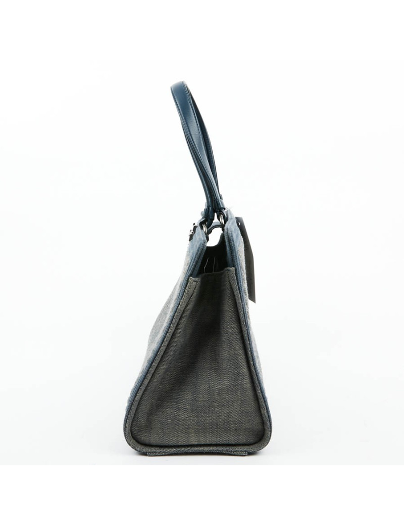 Cabas CHANEL en toile denin bleu