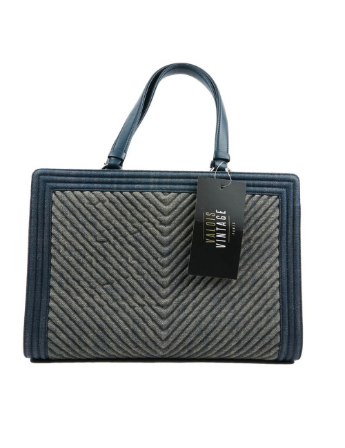 CHANEL Tote Bag in Blue Denim Fabric