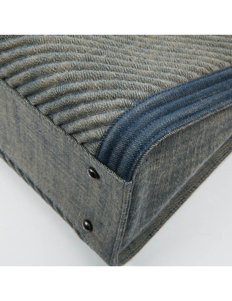 Cabas CHANEL en toile denin bleu