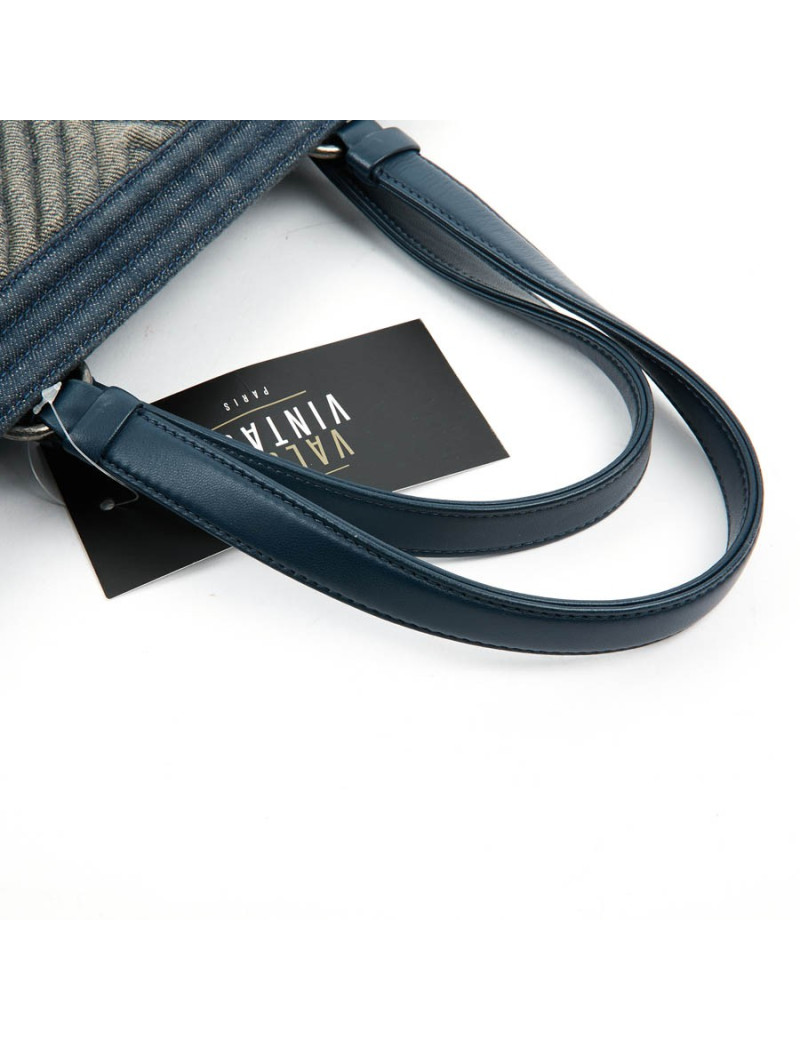 Cabas CHANEL en toile denin bleu