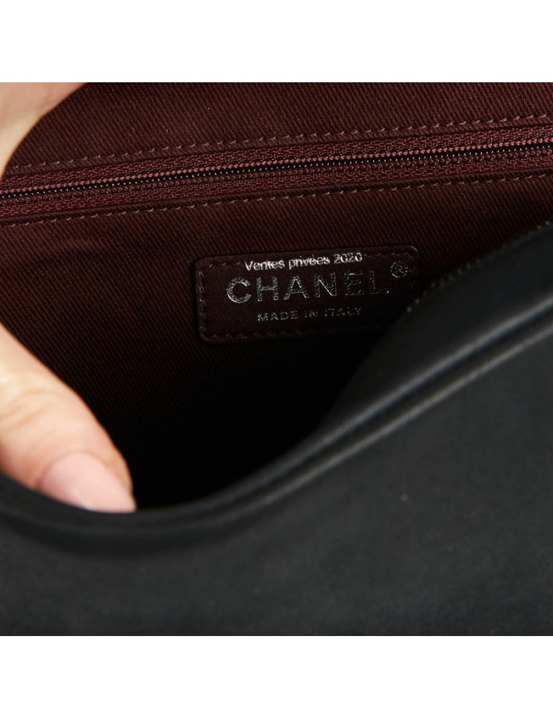 Sac CHANEL cuir vieilli et suède noir