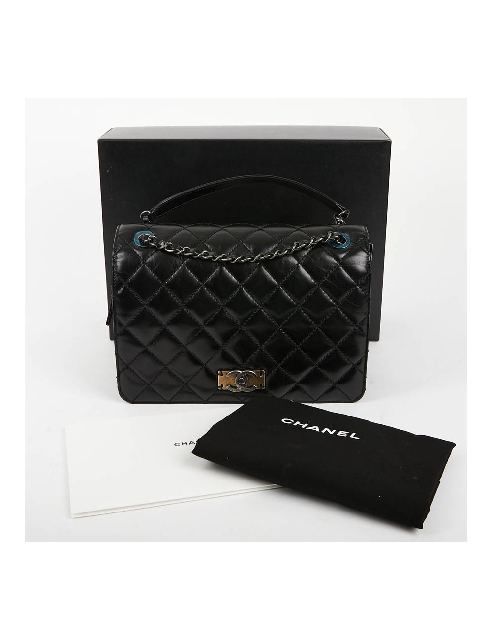 Sac CHANEL cuir vieilli et suède noir