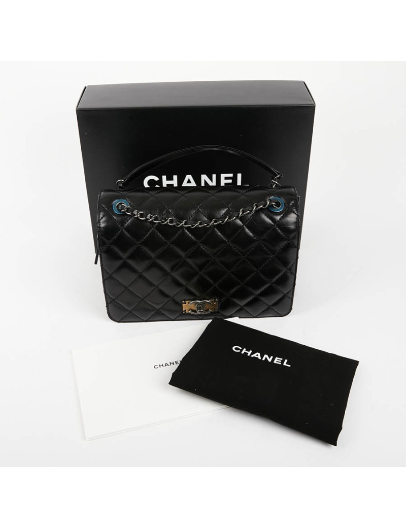 Sac CHANEL cuir vieilli et suède noir