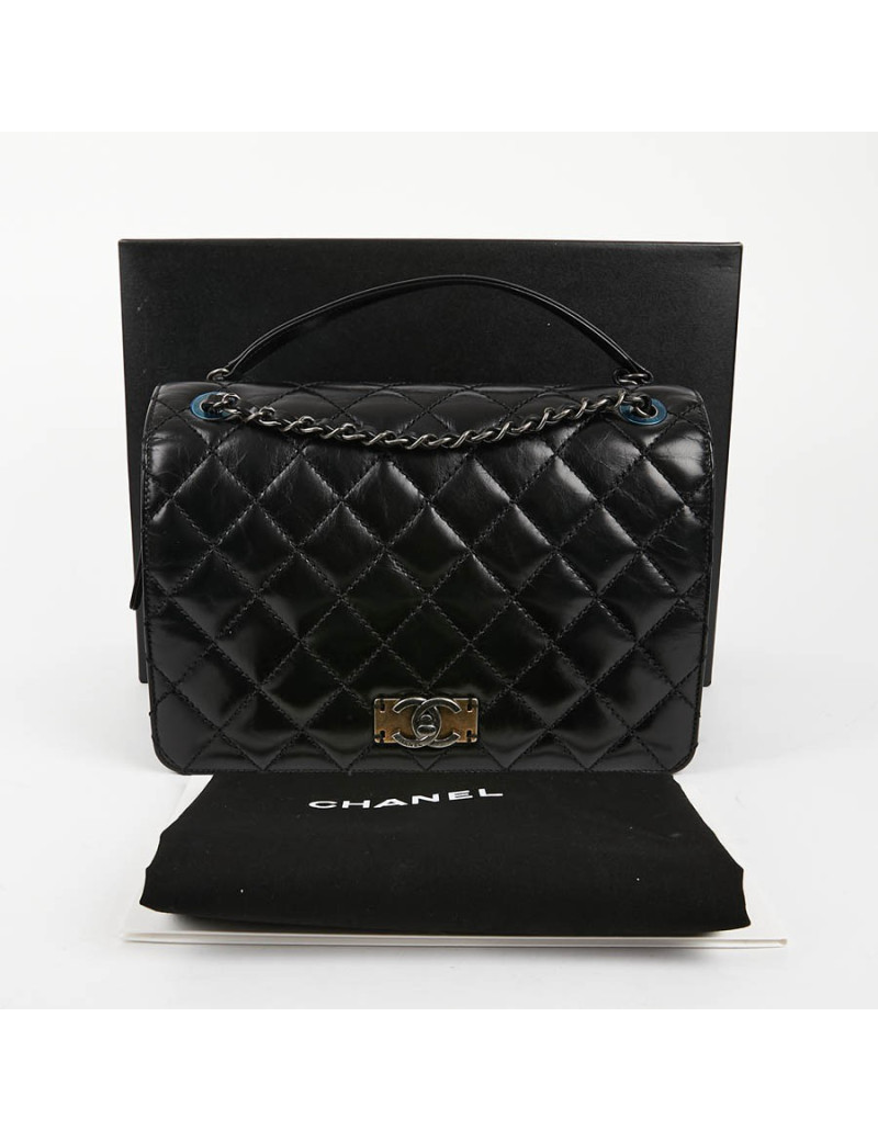Sac CHANEL cuir vieilli et suède noir