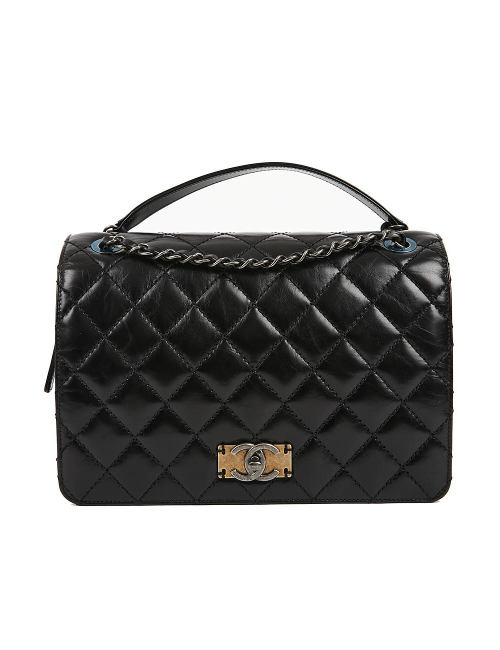 Sac CHANEL cuir vieilli et suède noir