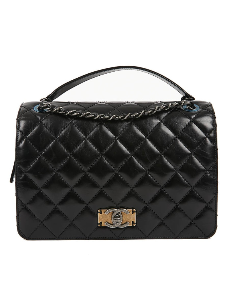 Sac CHANEL cuir vieilli et suède noir