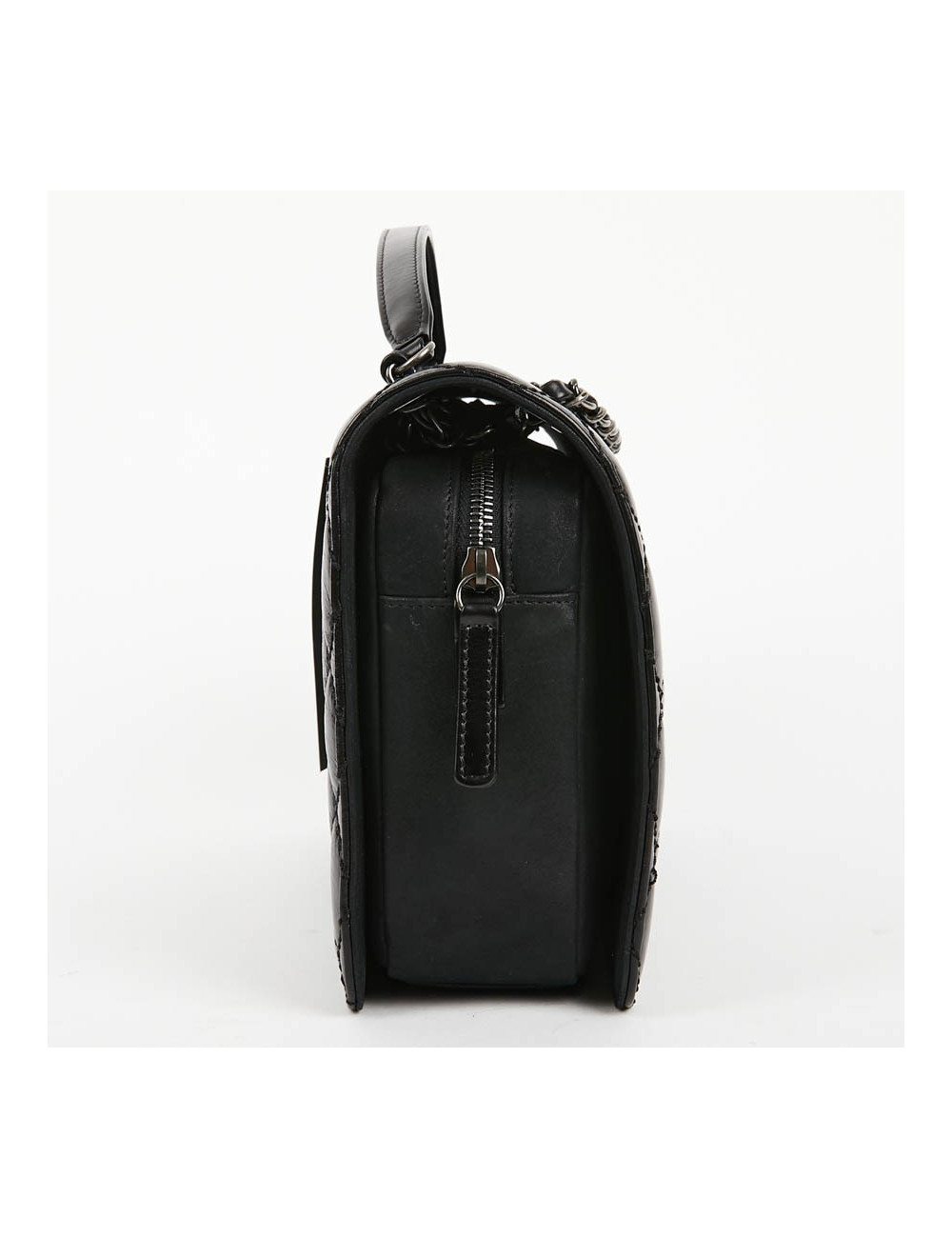 Sac CHANEL cuir vieilli et suède noir